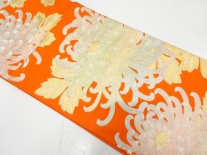 菊模様織り出し　袋帯